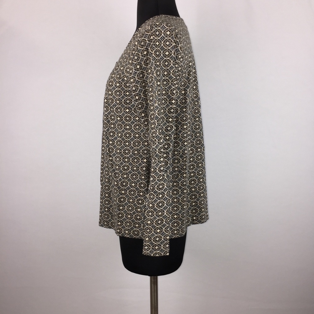 J. Jill XS Blouse Chest Accent Geo Abstract Cotton - Picture 4 of 8